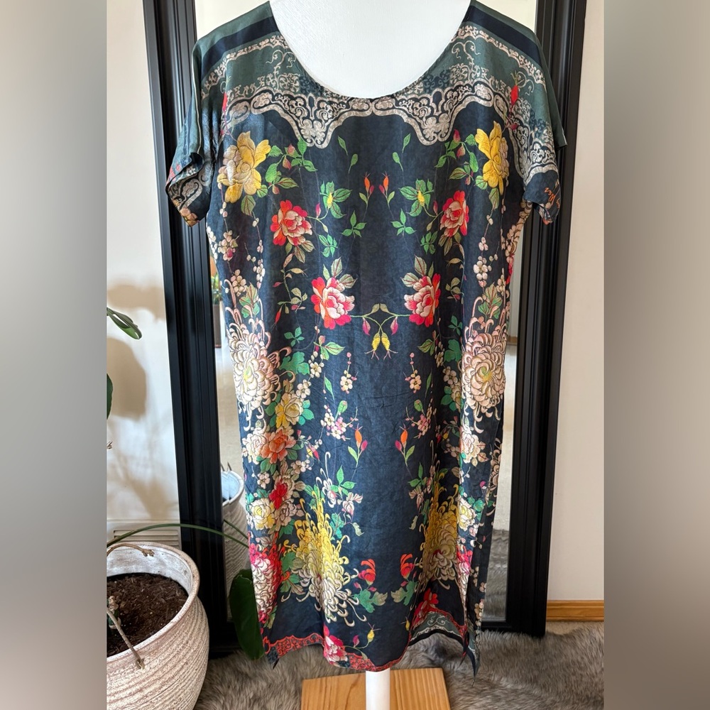 JOHNNY WAS Silk Floral Long Tunic